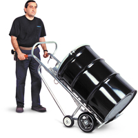 Diables pour baril avec frein manuel, Fabriqu&eacute; en Aluminium, 25 - 55 gal. US (20 - 45 gal. imp.) Distribution Industrielle GC