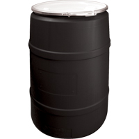 Barils en poly&eacute;thyl&egrave;ne, 55 gal. US (45 gal. imp.), Dessus ouvert, Noir Distribution Industrielle GC