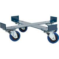 Chariot pour baril, Acier, Capacit&eacute;e 1400 lb, Diam&egrave;tre 24", Roue en &eacute;lastique bleu Distribution Industrielle GC