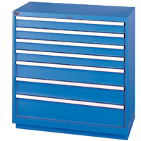 Drawer Cabinets, 7 Drawers, 40-1/4" W x 22-1/2" D x 41-3/4" H, Bright blue Distribution Industrielle GC