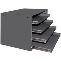 Casiers pour boîtes &agrave; compartiments, Acier, 4 compartiments, 20" la x 15-3/4" p, 15" h, Gris Distribution Industrielle GC