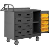 Mobile Workbench Cabinet with Bins, Steel Surface Distribution Industrielle GC