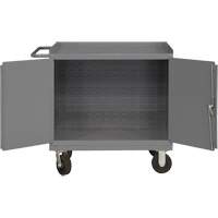 Mobile Workbench Cabinet with Louvered Panel Back, Steel Surface Distribution Industrielle GC