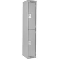 Casiers Clean Line, 2 niveaux, 12" x 18" x 72", Acier, Gris, Rivet (assembl&eacute;) Distribution Industrielle GC