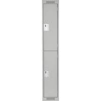 Casiers Clean Line, 2 niveaux, 12" x 18" x 72", Acier, Gris, Rivet (assembl&eacute;) Distribution Industrielle GC