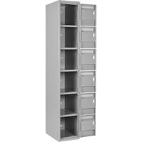 Clean Line Lockerettes, 6 -tier, Bank of 4, 48" x 18" x 72", Steel, Grey, Rivet (Assembled) Distribution Industrielle GC