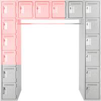 Arche de casiers &eacute;conomiques assembl&eacute;s Clean Line, 16 niveaux, Bloc de 3, 18" x 72" x 12", Acier Distribution Industrielle GC