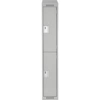 Clean Line Lockers, 2 -tier, 12" x 18" x 78", Steel, Grey, Rivet (Assembled) Distribution Industrielle GC