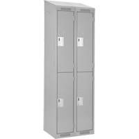 Clean Line Lockers, 2 -tier, Bank of 2, 24" x 18" x 78", Steel, Grey, Rivet (Assembled) Distribution Industrielle GC