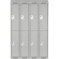 Clean Line Lockers, 2 -tier, Bank of 4, 48" x 18" x 78", Steel, Grey, Rivet (Assembled) Distribution Industrielle GC