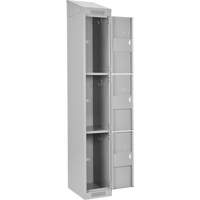 Casiers Clean Line, 3 niveaux, Bloc de 4, 48" x 18" x 78", Acier, Gris, Rivet (assembl&eacute;) Distribution Industrielle GC