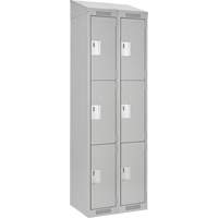 Casiers Clean Line, 3 niveaux, Bloc de 2, 24" x 18" x 78", Acier, Gris, Rivet (assembl&eacute;) Distribution Industrielle GC