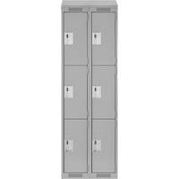 Casiers Clean Line, 3 niveaux, Bloc de 2, 24" x 18" x 78", Acier, Gris, Rivet (assembl&eacute;) Distribution Industrielle GC