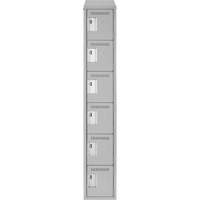 Clean Line Lockerette , 6 -tier, 12" x 18" x 78", Steel, Grey, Rivet (Assembled) Distribution Industrielle GC