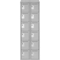 Petits casiers Clean Line, 6 niveaux, Bloc de 2, 24" x 18" x 78", Acier, Gris, Rivet (assembl&eacute;) Distribution Industrielle GC