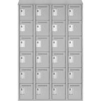 Petits casiers Clean Line, 6 niveaux, Bloc de 4, 48" x 18" x 78", Acier, Gris, Rivet (assembl&eacute;) Distribution Industrielle GC