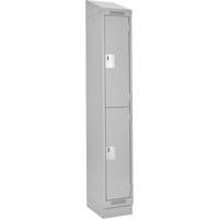 Clean Line Lockers, 2 -tier, 12" x 18" x 82", Steel, Grey, Rivet (Assembled) Distribution Industrielle GC