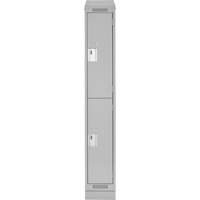 Clean Line Lockers, 2 -tier, 12" x 18" x 82", Steel, Grey, Rivet (Assembled) Distribution Industrielle GC