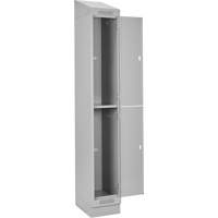 Casiers Clean Line, 2 niveaux, Bloc de 4, 48" x 18" x 82", Acier, Gris, Rivet (assembl&eacute;) Distribution Industrielle GC