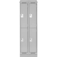 Clean Line Lockers, 2 -tier, Bank of 2, 24" x 18" x 82", Steel, Grey, Rivet (Assembled) Distribution Industrielle GC