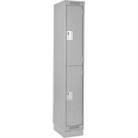 Casiers Clean Line, 2 niveaux, 12" x 18" x 76", Acier, Gris, Rivet (assembl&eacute;) Distribution Industrielle GC