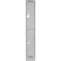 Casiers Clean Line, 2 niveaux, 12" x 18" x 76", Acier, Gris, Rivet (assembl&eacute;) Distribution Industrielle GC