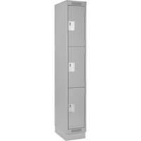 Casiers Clean Line, 3 niveaux, 12" x 18" x 76", Acier, Gris, Rivet (assembl&eacute;) Distribution Industrielle GC
