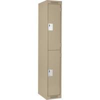 Casiers Clean Line, 2 niveaux, 12" x 18" x 72", Acier, Beige, Rivet (assembl&eacute;) Distribution Industrielle GC