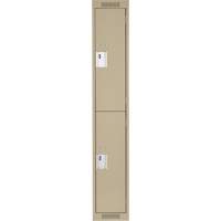 Casiers Clean Line, 2 niveaux, 12" x 18" x 72", Acier, Beige, Rivet (assembl&eacute;) Distribution Industrielle GC