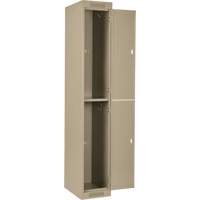 Clean Line Lockers, 2 -tier, Bank of 4, 48" x 18" x 72", Steel, Beige, Rivet (Assembled) Distribution Industrielle GC