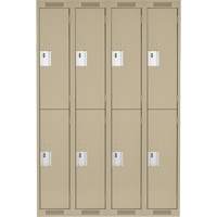 Clean Line Lockers, 2 -tier, Bank of 4, 48" x 18" x 72", Steel, Beige, Rivet (Assembled) Distribution Industrielle GC