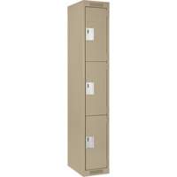 Clean Line Lockers, 3 -tier, 12" x 18" x 72", Steel, Beige, Rivet (Assembled) Distribution Industrielle GC