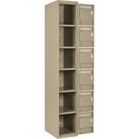 Petits casiers Clean Line, 6 niveaux, Bloc de 4, 48" x 18" x 72", Acier, Beige, Rivet (assembl&eacute;) Distribution Industrielle GC