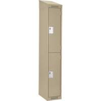 Clean Line Lockers, 2 -tier, 12" x 18" x 78", Steel, Beige, Rivet (Assembled) Distribution Industrielle GC