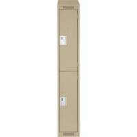 Clean Line Lockers, 2 -tier, 12" x 18" x 78", Steel, Beige, Rivet (Assembled) Distribution Industrielle GC