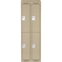Clean Line Lockers, 2 -tier, Bank of 2, 24" x 18" x 78", Steel, Beige, Rivet (Assembled) Distribution Industrielle GC