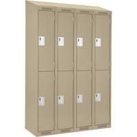 Clean Line Lockers, 2 -tier, Bank of 4, 48" x 18" x 78", Steel, Beige, Rivet (Assembled) Distribution Industrielle GC