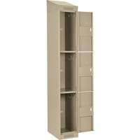 Casiers Clean Line, 3 niveaux, Bloc de 4, 48" x 18" x 78", Acier, Beige, Rivet (assembl&eacute;) Distribution Industrielle GC