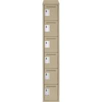 Clean Line Lockerette, 6 -tier, 12" x 18" x 78", Steel, Beige, Rivet (Assembled) Distribution Industrielle GC