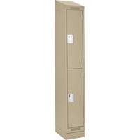 Clean Line Lockers, 2 -tier, 12" x 18" x 82", Steel, Beige, Rivet (Assembled) Distribution Industrielle GC