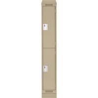 Clean Line Lockers, 2 -tier, 12" x 18" x 82", Steel, Beige, Rivet (Assembled) Distribution Industrielle GC