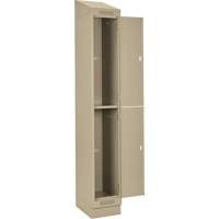 Casiers Clean Line, 2 niveaux, Bloc de 4, 48" x 18" x 82", Acier, Beige, Rivet (assembl&eacute;) Distribution Industrielle GC