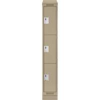 Casiers Clean Line, 3 niveaux, 12" x 18" x 82", Acier, Beige, Rivet (assembl&eacute;) Distribution Industrielle GC