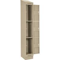 Casiers Clean Line, 3 niveaux, Bloc de 4, 48" x 18" x 82", Acier, Beige, Rivet (assembl&eacute;) Distribution Industrielle GC