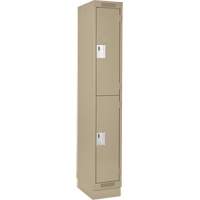 Casiers Clean Line, 2 niveaux, 12" x 18" x 76", Acier, Beige, Rivet (assembl&eacute;) Distribution Industrielle GC