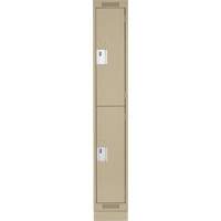 Casiers Clean Line, 2 niveaux, 12" x 18" x 76", Acier, Beige, Rivet (assembl&eacute;) Distribution Industrielle GC