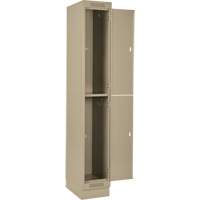 Casiers Clean Line, 2 niveaux, Bloc de 4, 48" x 18" x 76", Acier, Beige, Rivet (assembl&eacute;) Distribution Industrielle GC