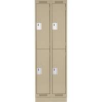 Clean Line Lockers, 2 -tier, Bank of 2, 24" x 18" x 76", Steel, Beige, Rivet (Assembled) Distribution Industrielle GC