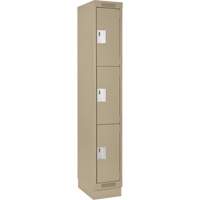 Casiers Clean Line, 3 niveaux, 12" x 18" x 76", Acier, Beige, Rivet (assembl&eacute;) Distribution Industrielle GC