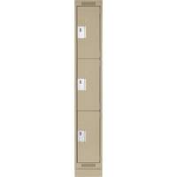 Casiers Clean Line, 3 niveaux, 12" x 18" x 76", Acier, Beige, Rivet (assembl&eacute;) Distribution Industrielle GC